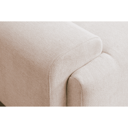 Sofá de canto modular de 5 lugares com chaise longue, tecido chenille na cor branco marfim Sofá de canto modular de 5 lugares com chaise longue, tecido chenille na cor branco marfim