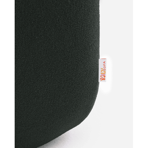 Sofá de canto modular de 5 lugares com chaise longue, tecido bouclé na cor verde floresta