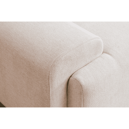 Sofá modular de 3 lugares, tecido chenille na cor branco marfim
