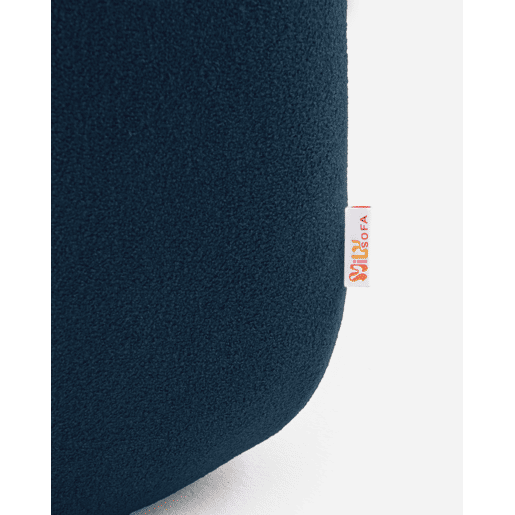 Sofá modular de 3 lugares com chaise longue, tecido bouclé na cor azul profundo Sofá modular de 3 lugares com chaise longue, tecido bouclé na cor azul profundo