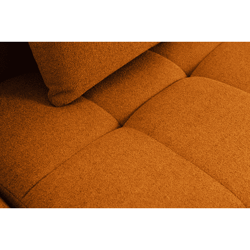 Sofá modular de 3 lugares com chaise longue, tecido bouclé na cor marrom canela Sofá modular de 3 lugares com chaise longue, tecido bouclé na cor marrom canela