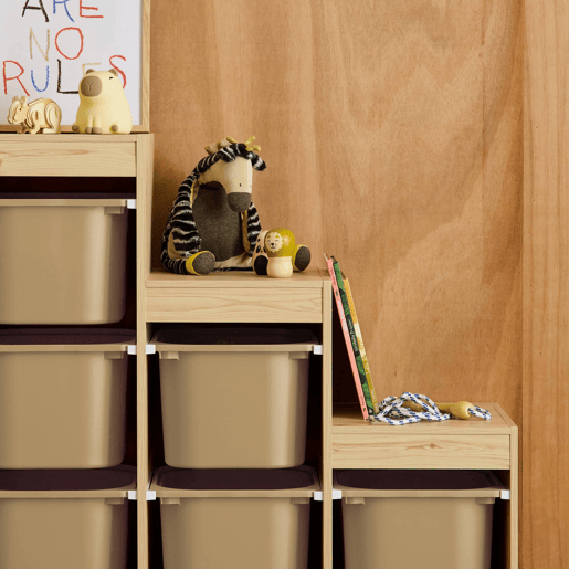 Móvel de arrumação infantil em escada com 6 caixas Beige - 96x38.5x90 cm Móvel de arrumação infantil em escada com 6 caixas Beige - 96x38.5x90 cm