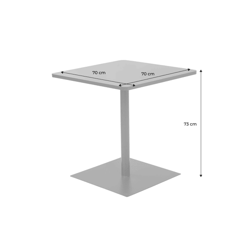 Mesa de jardim bistrô quadrada de aço, 2 lugares, Orea, Terracotta, 70x70x73 cm