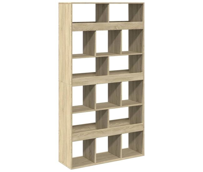Estantería nordic 15 compartimentos roble 187,5x33x100 cm