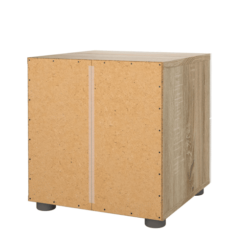 Mesa de cabeceira Segre Oak com 2 gavetas, carvalho patinado e branco alto brilho, 40 x 41 x 43 cm Mesa de cabeceira Segre Oak com 2 gavetas, carvalho patinado e branco alto brilho, 40 x 41 x 43 cm