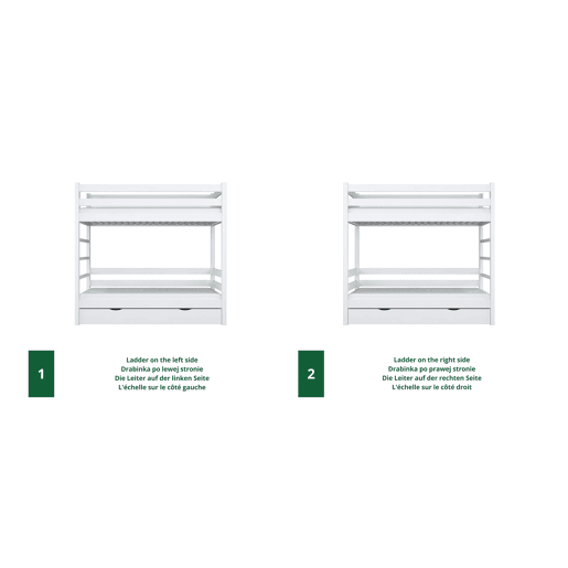 Beliche de madeira com gaveta N03 branco Beliche de madeira com gaveta N03 branco