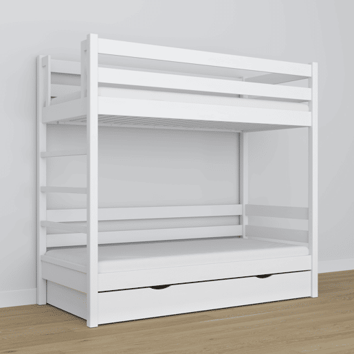 Beliche de madeira com gaveta N03 branco Beliche de madeira com gaveta N03 branco
