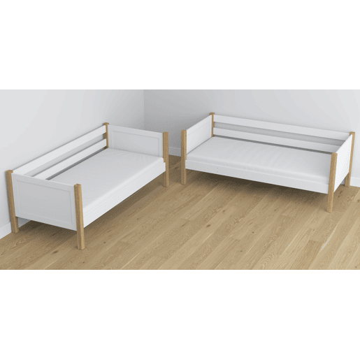 Beliche de madeira N02 branco e carvalho