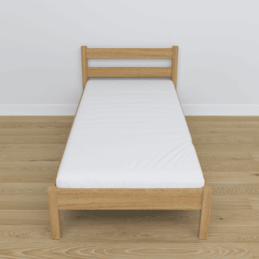 Cama individual de carvalho N01 carvalho natural