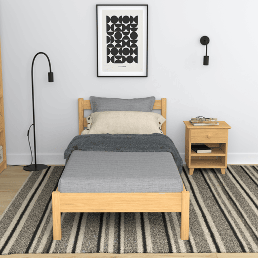 Cama individual de madeira N01 pinho natural