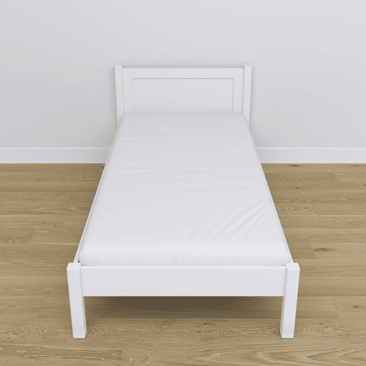 Cama individual de madeira N02 branco
