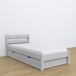 Cama individual de madera con cajón N01 120x190 Cama individual de madera con cajón N01 120x190 Blanco/ Gris