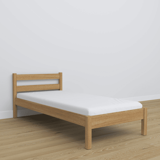 Cama individual de carvalho N01 carvalho natural