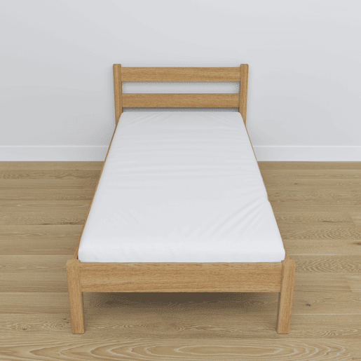 Cama individual de carvalho N01 carvalho natural