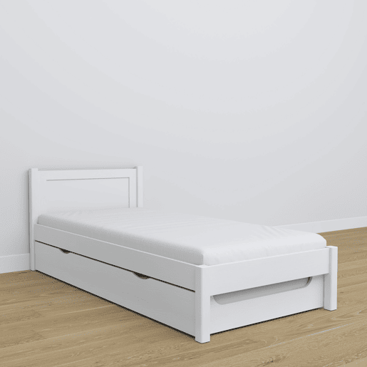 Cama individual com gaveta para colchão N02 branco Cama individual com gaveta para colchão N02 branco