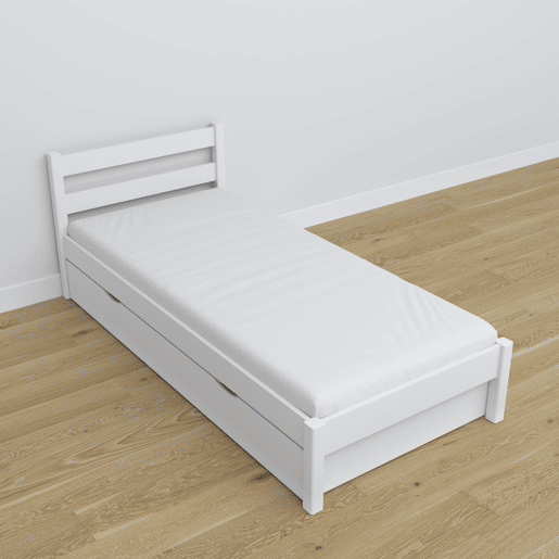 Cama individual de madeira com gaveta N01 branco Cama individual de madeira com gaveta N01 branco