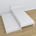 Cama individual con cajón para colchón N02 90x200 Cama individual con cajón para colchón N02 90x200 Blanco/ Gris