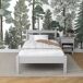 Cama individual de madera N01 120x200 Cama individual de madera N01 120x200 Blanco/ Gris