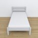 Cama individual de madera N01 120x200 Cama individual de madera N01 120x200 Blanco/ Gris