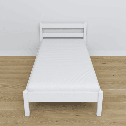 Cama individual de madeira N01 branco