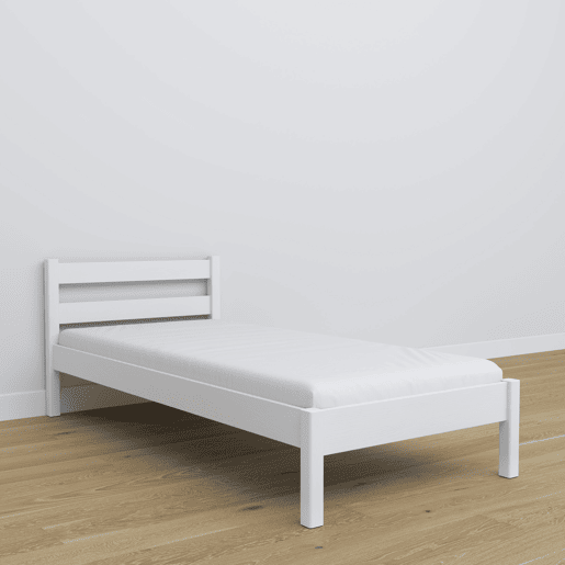 Cama individual de madeira N01 branco Cama individual de madeira N01 branco