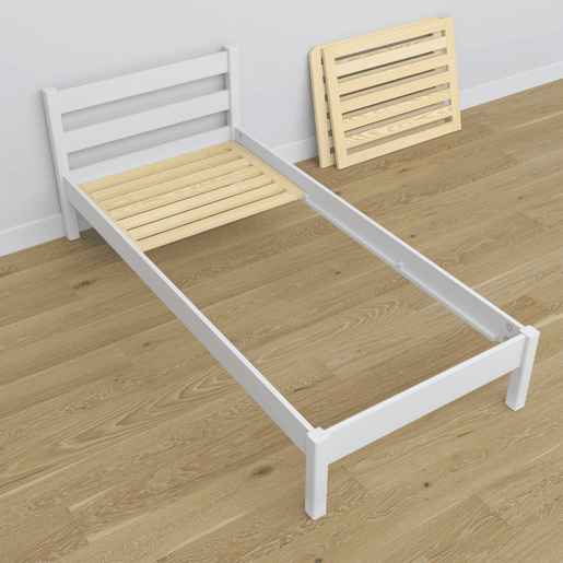 Cama individual de madeira N01 branco Cama individual de madeira N01 branco