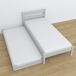 Cama individual de madera con cajón para colchón N01 80x190 Cama individual de madera con cajón para colchón N01 80x190 Blanco/ Gris