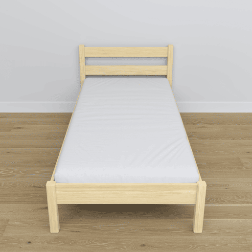 Cama individual de madeira N01 pinho incolor