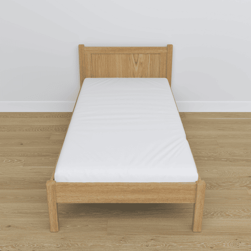 Cama individual de carvalho N02 carvalho natural
