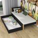 Cama individual de madera con cajón N02 80x190 Cama individual de madera con cajón N02 80x190 Negro