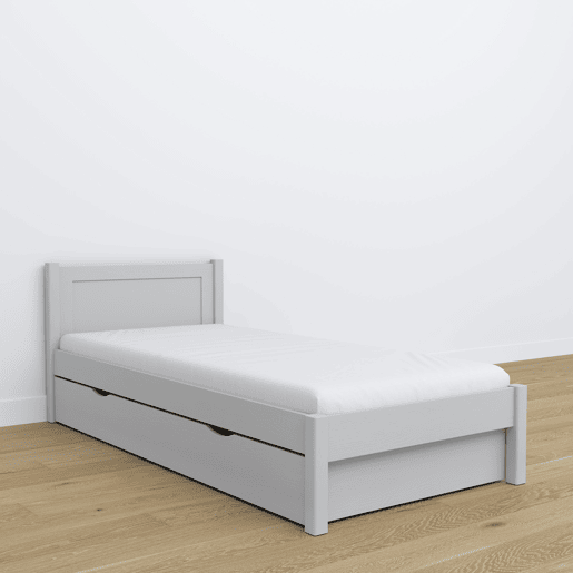 Cama individual de madeira com gaveta N02 cinza Cama individual de madeira com gaveta N02 cinza