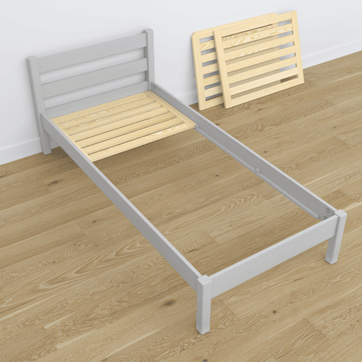 Cama individual de madeira N01 cinza