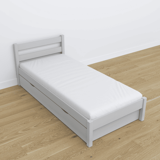 Cama individual de madeira com gaveta N01 cinza Cama individual de madeira com gaveta N01 cinza