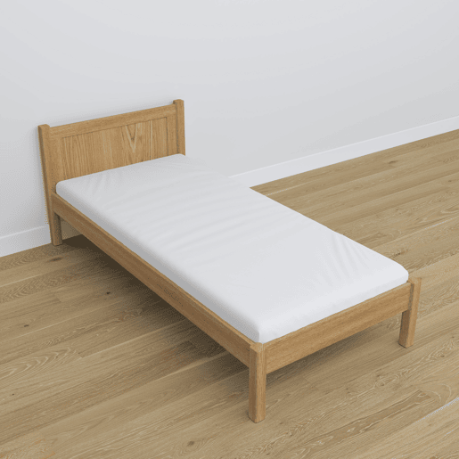 Cama individual de carvalho N02 carvalho natural