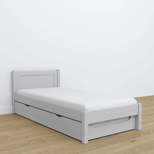 Cama individual com gaveta para colchão N02 cinza Cama individual com gaveta para colchão N02 cinza
