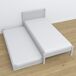 Cama individual con cajón para colchón N02 90x180 Cama individual con cajón para colchón N02 90x180 Blanco/ Gris