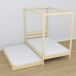 Cama individual de madera con dosel y cajón para colchón N01 120x190 Cama individual de madera con dosel y cajón para colchón N01 120x190 Pino