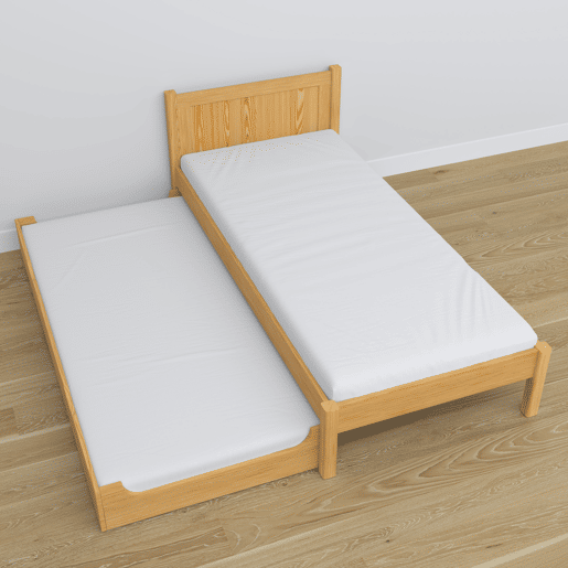 Cama individual com gaveta para colchão N02 pinho natural