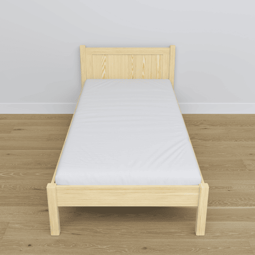 Cama individual de madeira N02 pinho incolor