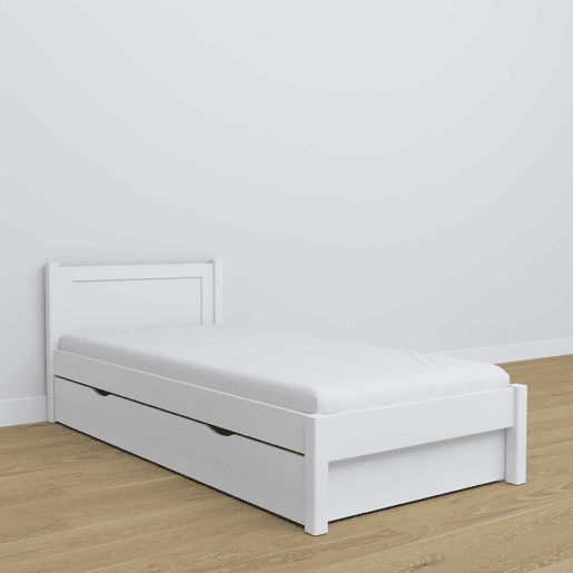 Cama individual de madeira com gaveta N02 branco Cama individual de madeira com gaveta N02 branco