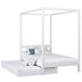 Cama individual de madera con dosel y cajón para colchón N01 100x190 Cama individual de madera con dosel y cajón para colchón N01 100x190 Blanco/ Gris