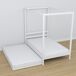Cama individual de madera con dosel y cajón para colchón N01 100x190 Cama individual de madera con dosel y cajón para colchón N01 100x190 Blanco/ Gris