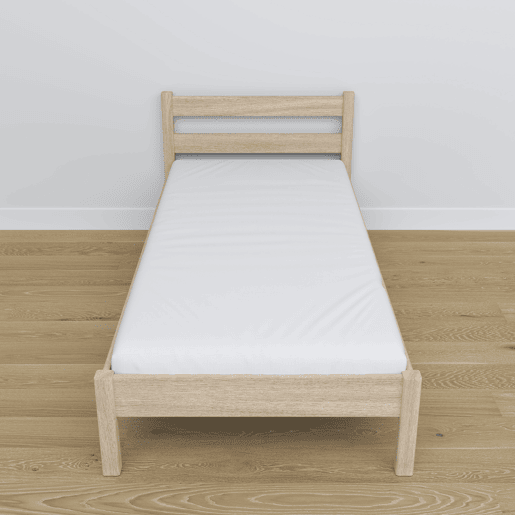 Cama individual de carvalho N01 carvalho branqueado