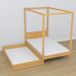 Cama individual de madera con dosel y cajón N02 120x180 Cama individual de madera con dosel y cajón N02 120x180 Pino
