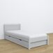 Cama individual de madera con cajón N02 100x200 Cama individual de madera con cajón N02 100x200 Blanco/ Gris