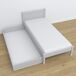 Cama individual de madera con cajón N02 100x200 Cama individual de madera con cajón N02 100x200 Blanco/ Gris