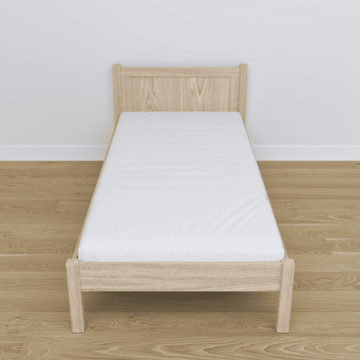 Cama individual de carvalho N02 carvalho branqueado