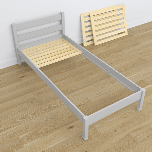 Cama individual de madeira N01 cinza Cama individual de madeira N01 cinza
