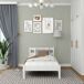 Cama individual de madera N01 120x180 Cama individual de madera N01 120x180 Blanco/ Gris