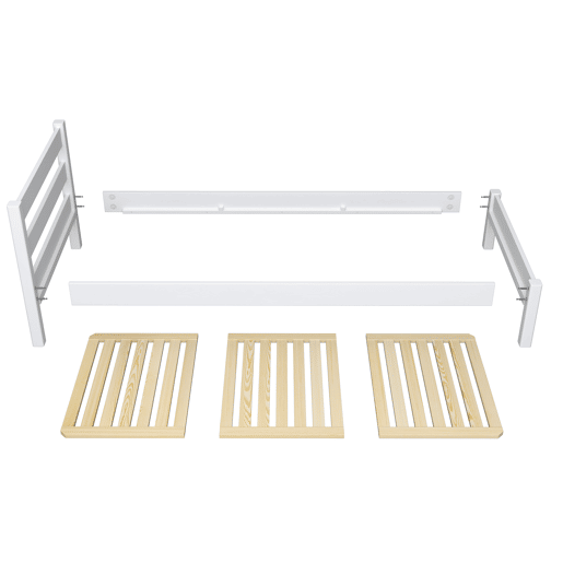 Cama individual de madeira com gaveta N01 branco e carvalho Cama individual de madeira com gaveta N01 branco e carvalho